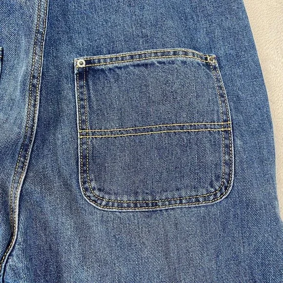 Old Navy Women's Overalls Size 8 Blue Denim Baggy Wide Leg - Picture 8 of 11